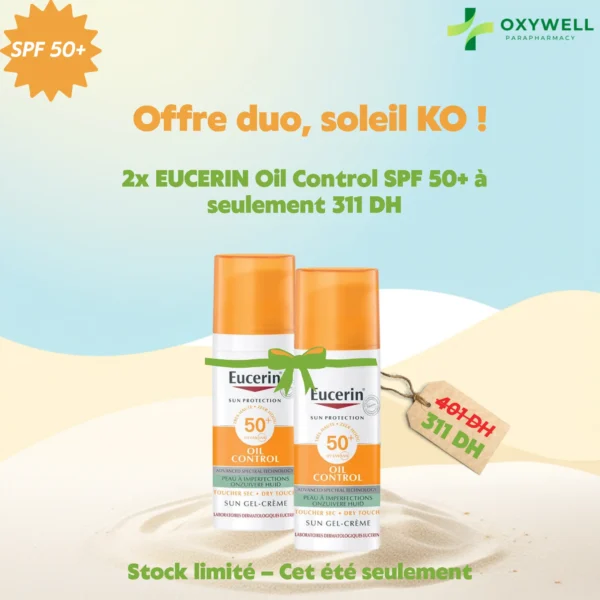 Offre Duo - 2x EUCERIN SUN PROTECTION OIL CONTROL Gel-Crème SPF 50+ – 50ml