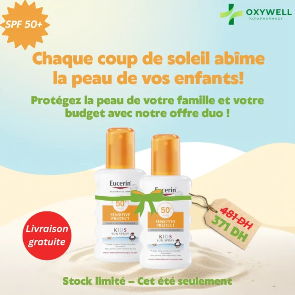 Offre Duo – 2x Eucerin SUN PROTECTION SENSITIVE PROTECT KIDS Spray SPF 50+ - 200ml